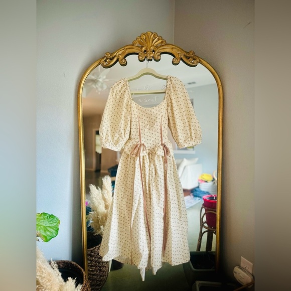 Eliza Faulkner x free people Maria floral cream midi dress nwt Xs - Picture 1 of 2